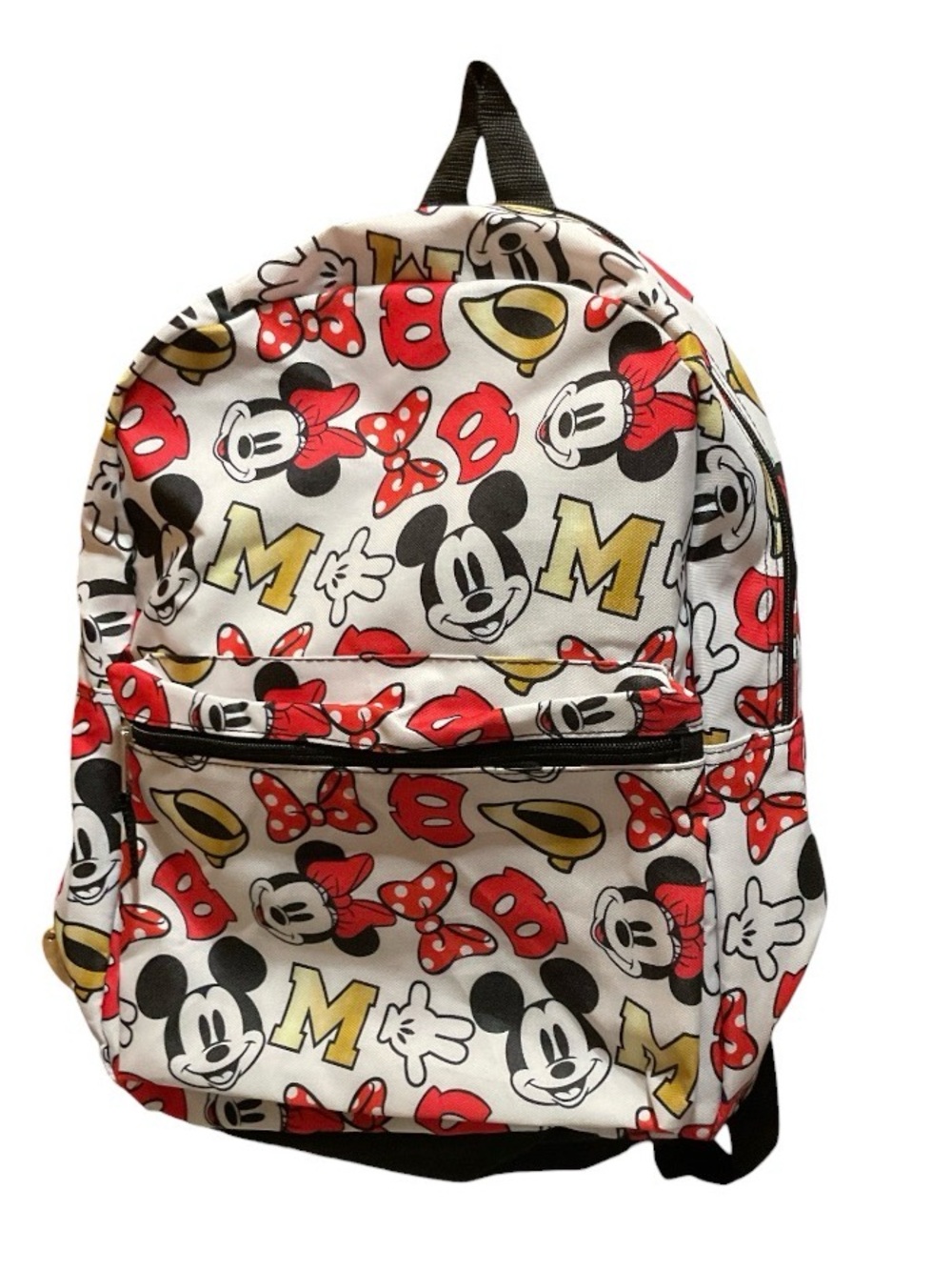Disney White Kids Backpack with Mickey & Minnie Pattern and Red Accents NWOT